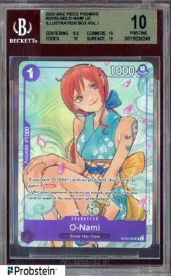 2025 One Piece Promos Illustration Box Vol.1 Nami BGS 10 PRISTINE - Image 1