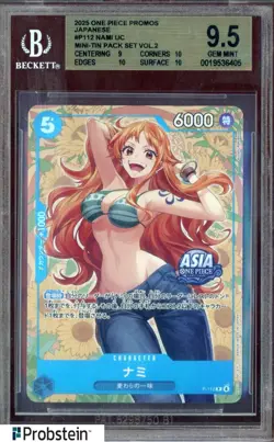 2025 One Piece Japanese Mini Tin Pack Set Vol.2 #P112 Nami BGS 9.5 GEM MINT - Image 1