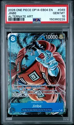 One Piece TCG English OP14-049 Jinbe Alt Art Parallel PSA 10 - Image 1