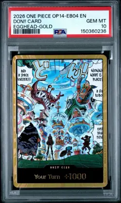2026 ONE PIECE OP14-EB04-THE AZURE SEA'S SEVEN EGGHEAD-GOLD DON!! CARD PSA 10 - Image 1