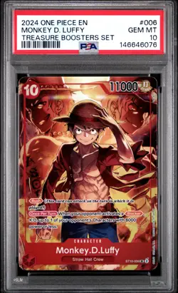 2024 ONE PIECE PROMOS TREASURE BOOSTERS SET #006 MONKEY D. LUFFY PSA 10 - Image 1