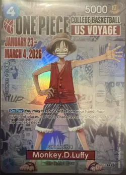 2026 Monkey D Luffy One Piece Promo College Basketball US Voyage BGS 10 PRISTINE - Image 3