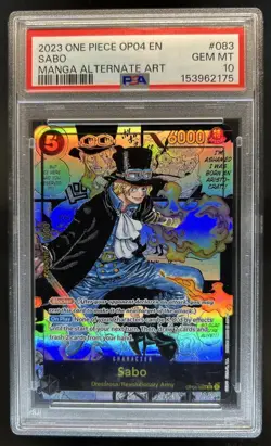 2023 One Piece Kingdoms Of Intrigue Sabo Manga Alt Art #OP04-083 PSA 10 GEM MINT - Image 1