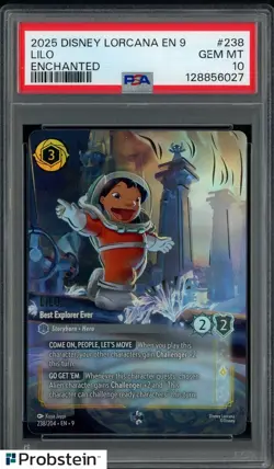 2025 Disney Lorcana EN 9 Enchanted #238 Lilo PSA 10 GEM MINT - Image 1