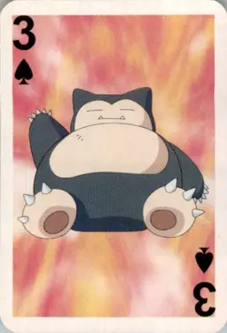 1999 Pokemon Bicycle Mini Poker Cards Snorlax English #3 OF SPADES Vintage Rare - Image 1