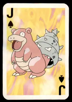 1999 Pokemon Bicycle Mini Poker Cards Slowbro English #JACK OF SPADES Vintage - Image 1