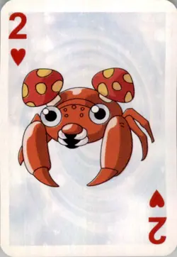 1999 Pokemon Bicycle Mini Poker Cards Paras English #2 OF HEARTS Vintage - Image 1