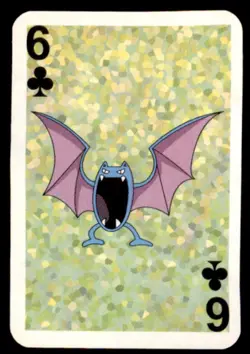 1999 Pokemon Bicycle Mini Poker Cards Golbat English #6 OF CLUBS Vintage - Image 1