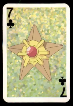 1999 Pokemon Bicycle Mini Poker Cards Staryu English #7 OF CLUBS Vintage - Image 1