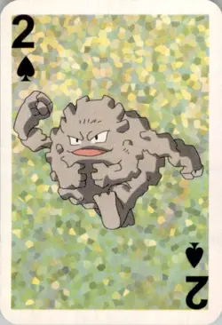 1999 Pokemon Bicycle Mini Poker Cards Graveler English #2 OF SPADES Vintage - Image 1
