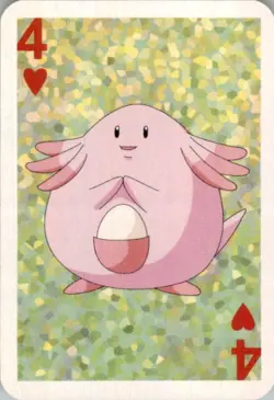 1999 Pokemon Bicycle Mini Poker Cards Chansey English #4 OF HEARTS Vintage Rare - Image 1