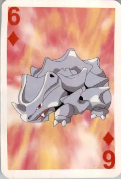 1999 Pokemon Bicycle Mini Poker Cards Rhyhorn English #6 OF DIAMONDS Vintage - Image 1