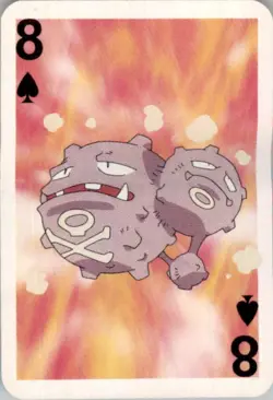 1999 Pokemon Bicycle Mini Poker Cards Weezing English #8 OF SPADES Vintage - Image 1