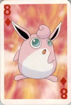 1999 Pokemon Bicycle Mini Poker Cards Wigglytuff English #8 OF DIAMONDS Vintage - Image 1
