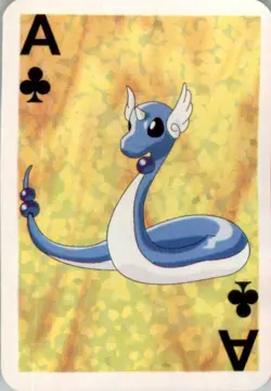 1999 Pokemon Bicycle Mini Poker Cards Dragonair English #ACE OF CLUBS Vintage - Image 1