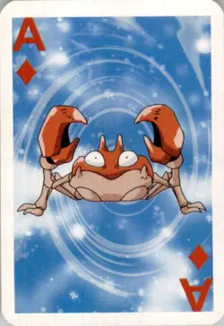 1999 Pokemon Bicycle Mini Poker Cards Krabby English #ACE OF DIAMONDS Vintage - Image 1