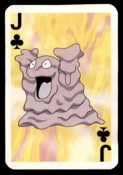 1999 Pokemon Bicycle Mini Poker Cards Grimer English #JACK OF CLUBS Vintage - Image 1