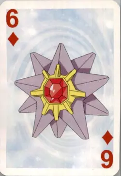 1999 Pokemon Bicycle Mini Poker Cards Starmie English #6 OF DIAMONDS Vintage - Image 1