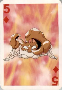 1999 Pokemon Bicycle Mini Poker Cards Kingler English #5 OF DIAMONDS Vintage - Image 1