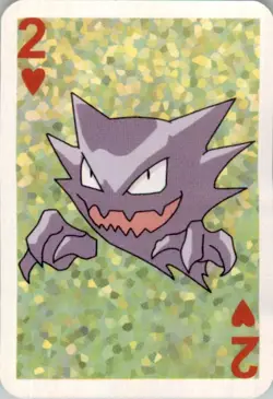 1999 Pokemon Bicycle Mini Poker Cards Haunter English #2 OF HEARTS Vintage - Image 1