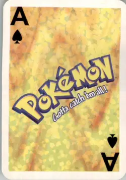 1999 Pokemon Bicycle Mini Poker Cards Logo English #ACE OF SPADES Vintage - Image 1
