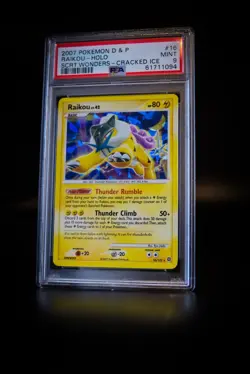 Pokemon Raikou 16/132 Secret Wonders Cracked Ice Holo PSA 9 - Image 1