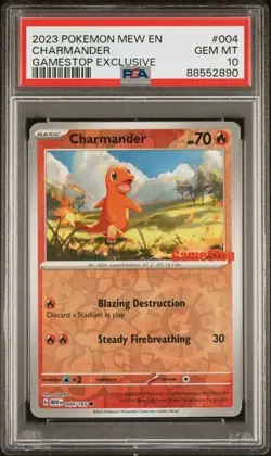 Charmander 004/165 Gamestop Exclusive 151 Pokemon PSA 10 - Image 1