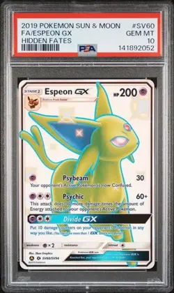 PSA 10 ESPEON GX SV60 HIDDEN FATES SHINY VAULT SUN & MOON POKEMON GEM MINT - Image 1