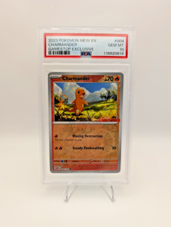 PSA 10 Charmander 004/165 GameStop Exclusive Promo Reverse Holo Pokemon 151 - Image 1