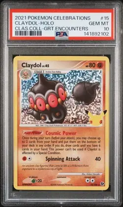 PSA 10 CLAYDOL 15 HOLO CELEBRATIONS CLASSIC COLLECTION POKEMON GEM MINT - Image 1