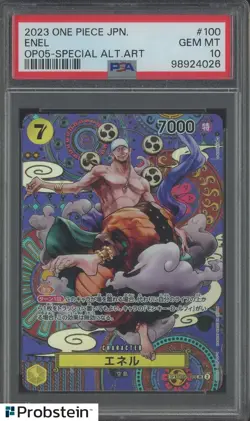 2023 One Piece Japanese OP05 Special Alternate Art #100 Enel PSA 10 GEM MINT - Image 1