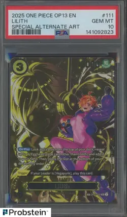 2025 One Piece EN OP13 Special Alternate Art #111 Lilith PSA 10 GEM MINT - Image 1