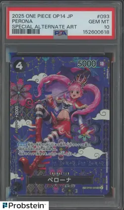 2025 One Piece OP14 Japanese Special Alternate Art #093 Perona PSA 10 GEM MINT - Image 1