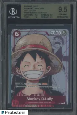 2022 One Piece Premium Collection 25th Edition P-001 Monkey D Luffy BGS 9.5 - Image 1