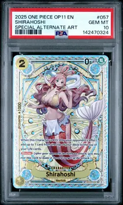 2025 One Piece OP11 EN Shirahoshi Special Alternate Art #057 PSA 10 GEM MINT - Image 1