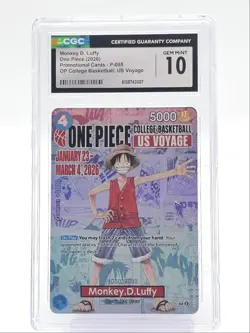 MONKEY D. LUFFY 2026 ONE PIECE BASKETBALL US VOYAGE C #P-055 CGC 10 Q7128 - Image 1