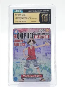 MONKEY D. LUFFY 2026 ONE PIECE BASKETBALL US VOYAGE B #P-055 CGC 10 Q7128 - Image 1