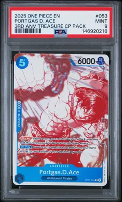2025 ONE PIECE 3RD ANNIVERSARY! TREASURE CAMPAIGN PACK PORTGAS D. ACE PSA 9 - Image 1