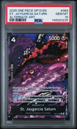 2025 St Jaygarcia Saturn One Piece Carrying On His Will OP13-083 Alt Art PSA 10 - Image 1