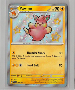 Pawmo 143/091 - Pokemon TCG Paldean Fates Shiny Rare Card NM - Image 1