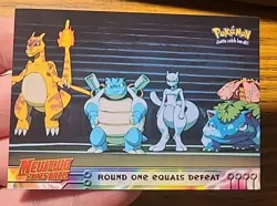 Round One Equals Defeat #26 Topps Pokemon Movie Mewtwo Strikes Back Card NM - Image 1
