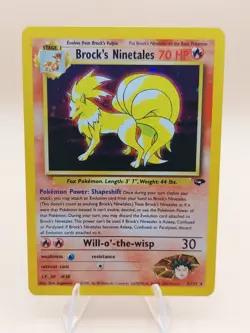 Brock's Ninetales Gym Challenge Holo Rare 3/132 Pokemon Card - 2000 - Image 1