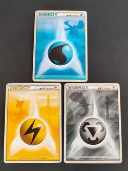 3 Pokemon Cards Water Energy Lugia Silhouette Japanese Ampharos Steelix eb170 - Image 1