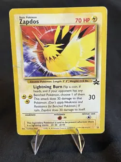 Pokemon Card Zapdos #23 WoTC Promo Black Star - DMG - Image 1