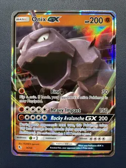 1x Onix GX 36/68 Hidden Fates Ultra Rare Holo Pokemon Card NM toploaded - Image 1