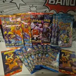 17 Pack Pokemon TCG Korean Booster Packs Variety Set Card Bundle Collection - Image 1