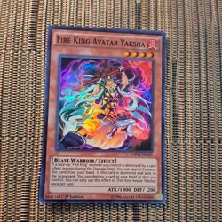 1996 Yu-Gi-Oh! 1st Edition Fire King Avatar Yaksha Card MP14-EN121 Super Rare - Image 3