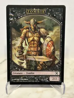 MTG Zombie token (NM) From Tenth Edition : Magic the Gathering - Image 1