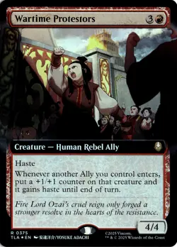 Wartime Protestors (Extended Art) FOIL 375 TLA Avatar: The Last Airbender NM - Image 1