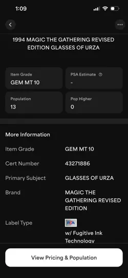 Glasses Of Urza Revised Edition PSA 10 | Magic The Gathering - Image 4